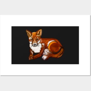 Fox art Urban Fox - Vulpes Vulpes close up painting  of a beautiful red fox Posters and Art